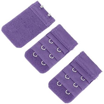 3 pc Adjustable Underwear Bra Strap Extension Buckle Hooks Purple One Size