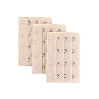 3 pc Lady Cotton Blends 3 Rows 4 Hooks Bra Extender Beige