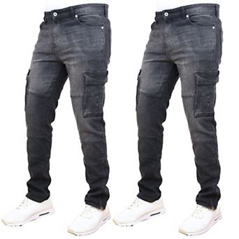 Blue Ice Men's Stretch Cargo Pocket Jeans-2 Pack