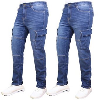 Blue Ice Men's Stretch Cargo Pocket Jeans-2 Pack