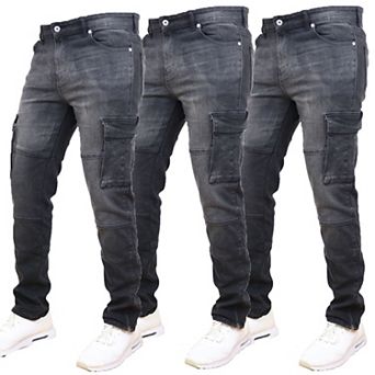Blue Ice Men's Stretch Cargo Pocket Jeans-3 Pack