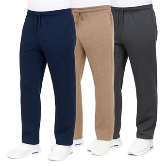 Blue Ice Men's Classic Heavyweight Fleece Sweatpants with Open Bottom - 3 Pack
