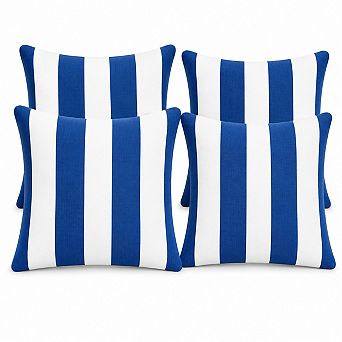 Covers&All Sunbrella Outdoor Throw Pillows, Pack of 4, Water & UV Fade Resistant (Insert with Cover)