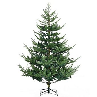 6ft Nordic Pine Hinged Artificial Christmas Tree with 795 Branches and Wide Steel Base Auto Open