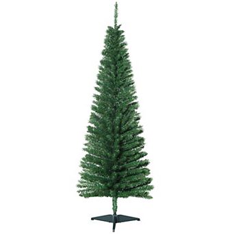 Slim 5 Foot Pencil Christmas Tree with 294 Branch Tips for Apartments and Tight Spaces