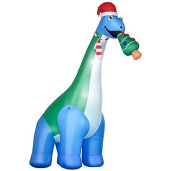11 Foot Inflatable Dinosaur Christmas Yard Decoration with LED Lights Waterproof Holiday Decor