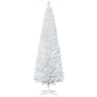 6 Foot Unlit Pencil Artificial Christmas Tree with 390 Realistic Branch Tips and Plastic Stand