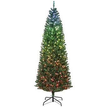 7 ft Artificial Christmas Tree with 350 Color Changing LED Lights Remote and Daily Timer