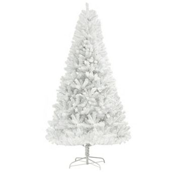 6 Foot Unlit White Artificial Christmas Tree with 1000 Branch Tips and Auto Open Steel Base