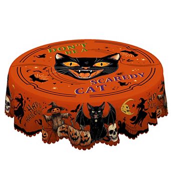 Halloween Print Tablecloth, Washable Reusable Tablecloth Cover, Day of the Dead Decoration
