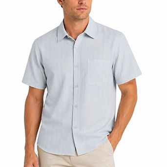 Men's Linen Short Sleeve Shirt Summer Business Casual shirts
