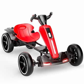 12V electric Kids Pedal Go Kart, 4 Non-Slip EVA Wheels, Folder Go Kart, for Kids 3-6