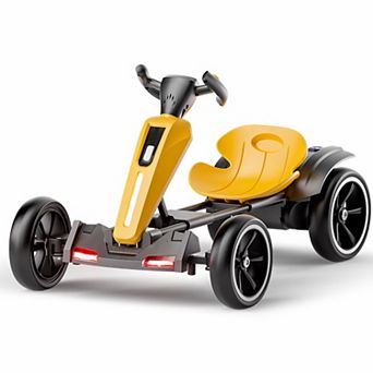 12V electric Kids Pedal Go Kart, 4 Non-Slip EVA Wheels, Folder Go Kart, for Kids 3-6