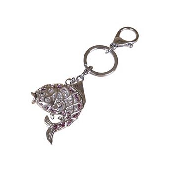Women's Modern Faux Pearl Accented Clip Key Chain with Fine Metalwork