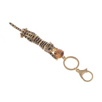 Women's Romantic Faux Pearl Accented Clip Key Chain with Fine Metalwork