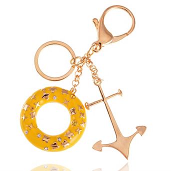 Women's Vintage Inspired Faux Pearl Accented Clip Key Chain with Fine Metalwork