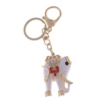 Women's Bohemian Inspired Faux Pearl Accented Clip Key Chain with Fine Metalwork