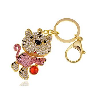 Women's Ornate Beaded Clip Key Chain with Fine Metalwork