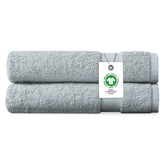 Delara Organic Cotton Luxuriously Plush Hand Towel Pack of 2 GOTS and Oeko-TEX Certified 650 GSM