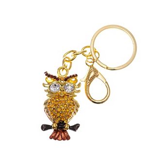 Women's Refined Mixed Material Clip Key Chain with Decorative Detailing