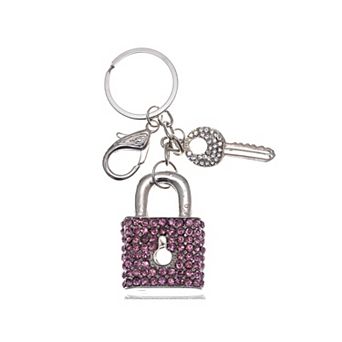 Women's Contemporary Mixed Material Clip Key Chain with Decorative Detailing