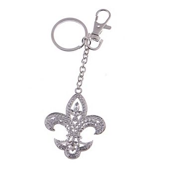 Women's Refined Polished Metal Clip Key Chain with Decorative Detailing