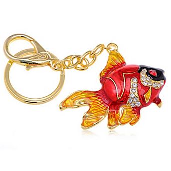 Women's Artistic Mixed Material Clip Key Chain with Decorative Detailing