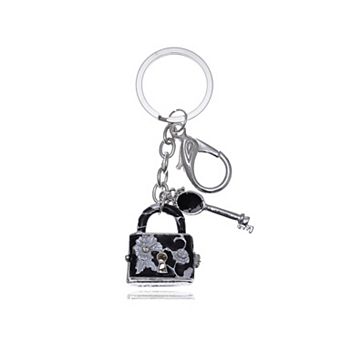 Women's Dressy Mixed Material Clip Key Chain with Decorative Detailing