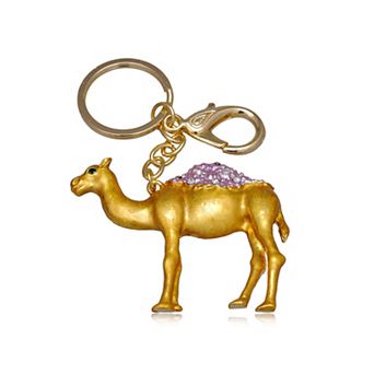 Women's Bold Mixed Material Clip Key Chain with Decorative Detailing