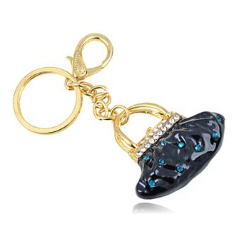Women's Vintage Inspired Polished Metal Clip Key Chain with Decorative Detailing