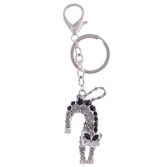 Women's Elegant Polished Metal Clip Key Chain with Decorative Detailing