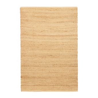 Delara Handwoven Jute and Cotton Area Rug Natural Flatweave Farmhouse Rug for Living Room