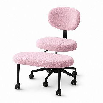 Storycute Ergonomic Cross Legged Office Chair with Swivel Seat and Footrest