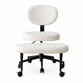 Storycute Ergonomic Cross Legged Office Chair with Swivel Seat and Footrest