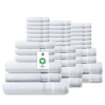 Delara Organic Cotton Plush Towels GOTS and Oeko-TEX Certified Soft Quick Dry Towel Set 33 pc