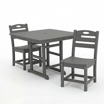 WOW PIONEER All-Weather 3 pc Outdoor Patio Bistro Dining Set with Square Table and 2 Chairs