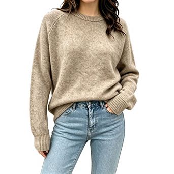 Women Crew Neck Sweater Long Sleeve Casual Pullover