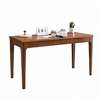 GOODSILO Solid Wood Desk with Drawers for Home Office Small Spaces