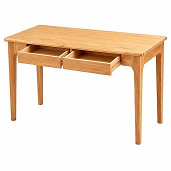 GOODSILO Solid Wood Desk with Drawers for Home Office Small Spaces