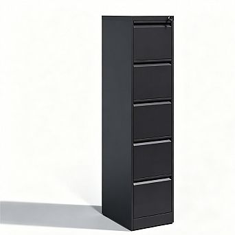 5 Drawer Metal Vertical File Cabinet with Lock - Office Home Steel Vertical File Cabinet for A4 Size