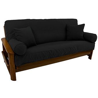 Blazing Needles Set of 5 Full Futon Cover Set w/Two 18 inch Pillows and Two Bolsters (Twill Fabric)
