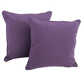 Blazing Needles Double-Corded Solid Twill Square Throw Pillows with Inserts (Set of 2)