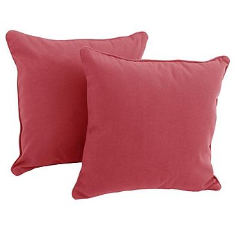 Blazing Needles Double-Corded Solid Twill Square Throw Pillows with Inserts (Set of 2)