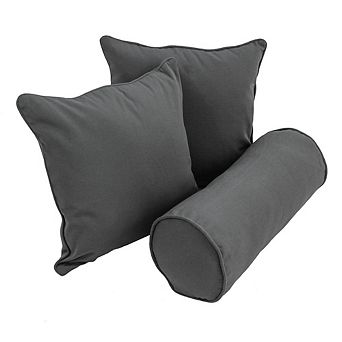 Blazing Needles Double-Corded Solid Twill Throw Pillows with Inserts (Set of 3)