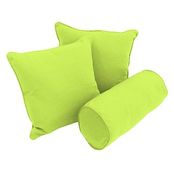 Blazing Needles Double-Corded Solid Twill Throw Pillows with Inserts (Set of 3)