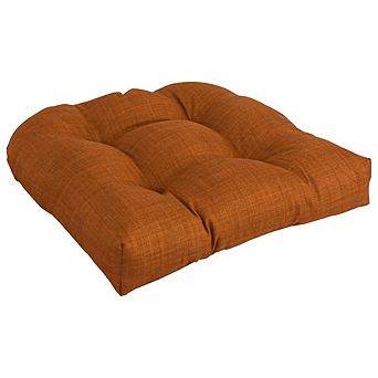 Blazing Needles U-Shaped Solid Spun Polyester Tufted Dining Chair Cushion