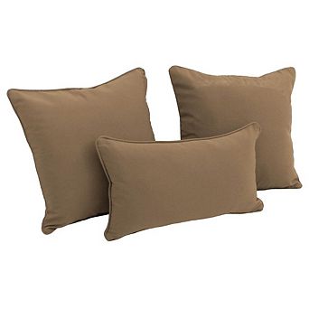 Blazing Needles Double-Corded Solid Twill Throw Pillows with Inserts (Set of 3)