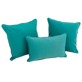 Blazing Needles Double-Corded Solid Twill Throw Pillows with Inserts (Set of 3)