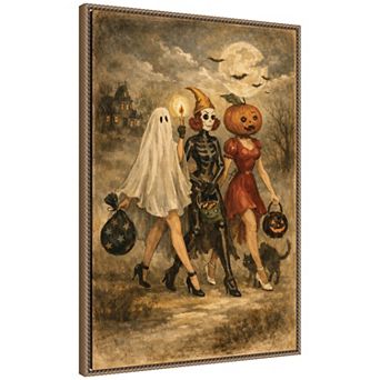 Three Witches by Viola Kreczmer Framed Canvas Wall Art Print