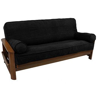Blazing Needles Solid Microsuede Dbl-Corded 8-9-inch Full Futon Cover Set w/Two 20x8-inch Bolsters